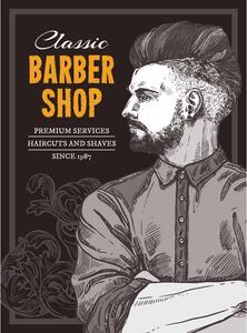 Ceduľa Barbershop - Classic 30cm x 20cm Plechová tabuľa