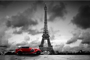 TOP cedule Cedule Paříž red old car - Paris