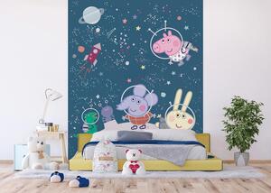 Dětská vliesová fototapeta na zed' Prasátko Peppa Vesmírné Dobrodružství | 225 x 270 cm | DFTD3P5173
