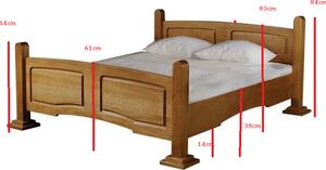 Casarredo - Komfort nábytek Masivní postel LEWIS 180x220, výběr moření | barva: moření wenge