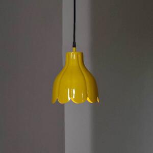 PR Home závěsné světlo Tulippa, žluté, Ø 17 cm, zástrčka, E27, Žlutá / oranžová, Obývací pokoj / jídelna, kov, Skandinávský