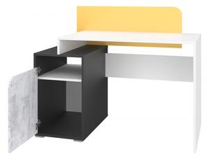 Psací stůl Runo RU08, Barva: bílá + grafit / enigma + grafit + žlutá Mirjan24 5902928031683