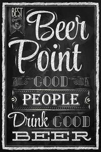 Ceduľa Beer Point Good People Drink Good Beer Vintage style 30cm x 20cm Plechová tabuľa