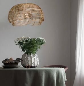 PR Home závěsné světlo Mayla, barva dřeva, ratan, Ø 43 cm, stmívatelný, Světlé dřevo, Obývací pokoj / jídelna, Dřevo