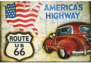 Ceduľa Americans Highway Vintage style 30cm x 20cm Plechová tabuľa