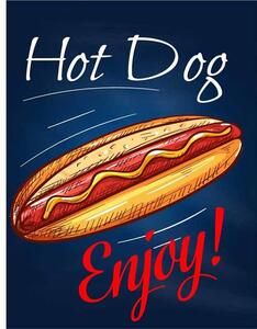Ceduľa Restaurant Menu - Hot Dog Vintage style 30cm x 20cm Plechová tabuľa
