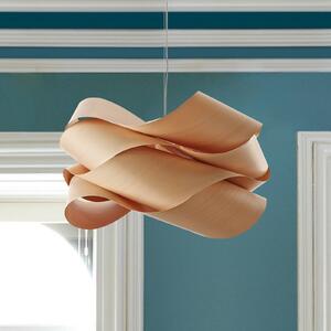 LZF LAMPS Závěsné světlo LZF, barva buk/nikl, Ø 69 cm, dřevo, stmívatelný, Světlé dřevo, Obývací pokoj / jídelna, Dřevo, Design