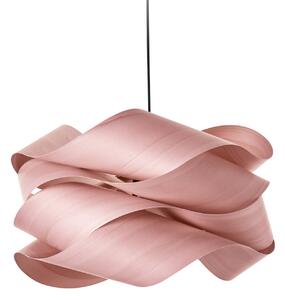 LZF LAMPS Závěsné světlo Link, světle růžová/niklová, Ø 46 cm, dřevo, stmívatelný, Fialová / růžová / barva růže, Obývací pokoj / jídelna, Dřevo, Design
