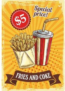 Cedule Restaurace menu - Fries and Coke