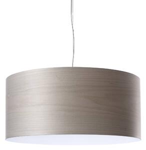 LZF LAMPS LED závěsné světlo Gea, šedé, Ø 42 cm, dřevo, stmívatelný, Hliník / šedá / zinek, Obývací pokoj / jídelna, Dřevo, Design