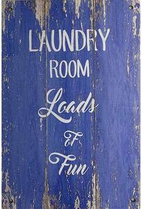 TOP cedule Dřevěná Cedule Laudry Room blue