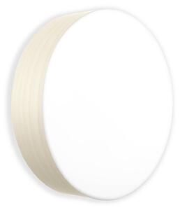 LZF LAMPS LED nástěnné světlo Gea, barva slonová kost, Ø 42 cm, dřevo, stmívatelný, Krémová / jantar, Obývací pokoj / jídelna, Dřevo, Design