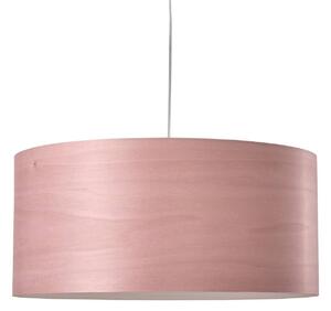 LZF LAMPS LED závěsné světlo Gea, světle růžové, Ø 42 cm, dřevo, stmívatelný, Fialová / růžová / barva růže, Obývací pokoj / jídelna, Dřevo, Design