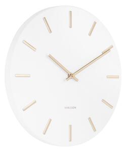 Bílé nástěnné hodiny s ručičkami ve zlaté barvě Karlsson Charm, ø 30 cm