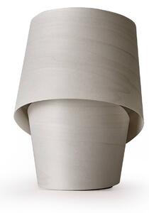 LZF LAMPS stolní lampa Tiny, šedá, výška 22 cm, dřevěná dýha, Hliník / šedá / zinek, Obývací pokoj / jídelna, Dřevo, Design