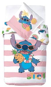 Jerry Fabrics Dětské povlečení LILO A STITCH PIŇA COLADA, růžové, bavlna hladká, 140x200cm + 70x90cm