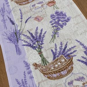 Bavlněné plátno vaflovina, utěrkovina / štola na metráž 703023 levandule, fialová, š. 50cm (látka v metráži)