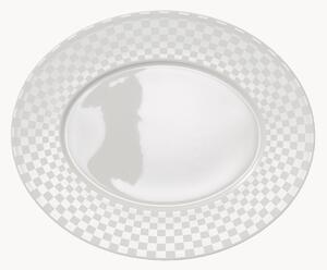 Sada oválných servírovacích talířů z kostního porcelánu Cross White, 6 dílů