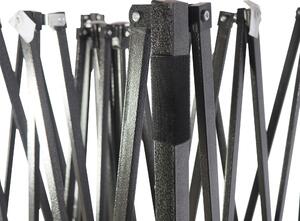 Nůžkový stan 3x4,5m ocelový, Černá, 2 boční plachty