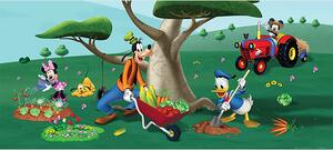 Dětská vliesová fototapeta na zed' Mickey Mouse v zahradě, Disney | 202 x 90 cm | DFTDNH 5321