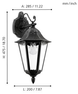 Eglo 93456 - Venkovní nástěnné svítidlo NAVEDO 1xE27/60W/230V IP44