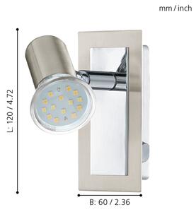 EGLO 90914 - Nástěnné bodové svítidlo ROTTELO 1xGU10//3W/230V