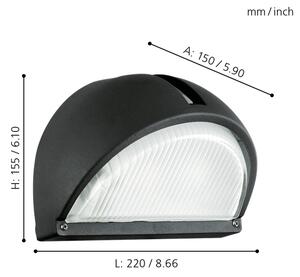 EGLO 89767 - Venkovní nástěnné svítidlo ONJA 1xE27/60W černá IP44