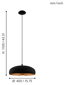 Eglo 94605 - Lustr MOGANO 1xE27/60W/230V