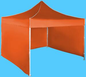 Nůžkový stan 3x3m hliníkový, 3 boční plachty, Oranžová