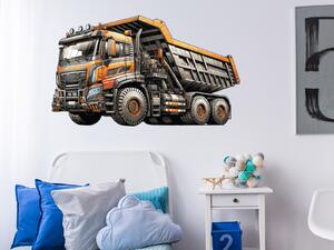 Nákladní vůz textilní přelepitelná samolepka na zeď arch 47 x 28 cm