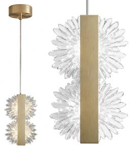 Toolight Závěsné LED osvětlení Modern Crystal G148-2CP kartáčovaná zlatá