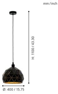 Eglo 97841 - Lustr na lanku ROCCAFORTE 1xE27/60W/230V