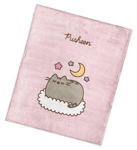 Carbotex dětská deka z mikrovlákna (coral fleece) KOČIČKA PUSHEEN DAYDREAM, růžová, 130x160cm