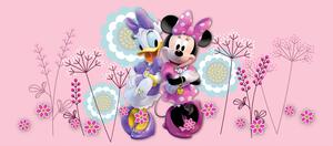 Dětská vliesová fototapeta na zed' Minnie a Daisy Květiny, Disney | 202 x 90 cm | DFTDNH 5390