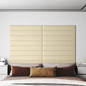 Nástěnné panely 12 ks krémové 90 x 15 cm umělá kůže 1,62 m²