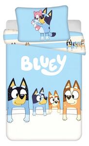 Jerry Fabrics Dětské povlečení do postýlky BLUEY BABY, modro-bílé, bavlna hladká, 100x135cm + 40x60cm