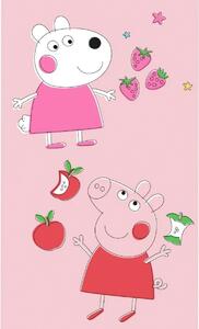 Carbotex dětský froté ručník PRASÁTKO PEPINA (PEPPA) A OVEČKA ZUZKA, růžový, 30x50cm