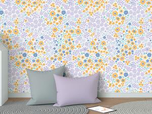 FUGU Květinová tapeta na zeď - Letní kvítky lavender kids Materiál: Digitální eko vlies - klasická tapeta nesamolepicí