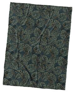 Carbotex deka z mikrovlákna (coral fleece) LISTY, tmavě zelená, 150x200cm
