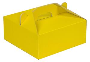 Krabice 190x190x80 mm na potraviny, výslužky, cukroví, žlutá