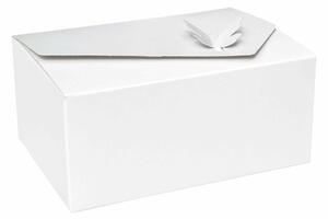Krabice 180x125x80 mm na výslužky, cukroví, bílo/šedá - motýlek