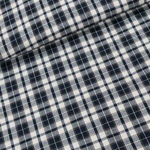 Flanel tkaný / barchet, oboustranný 12, modro-smetanové káro, š.150cm (látka v metráži)