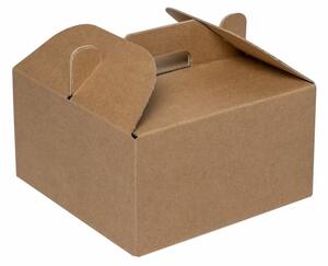 Krabice 150x150x80 mm, na potraviny, výslužky a cukroví, hnědá kraftová