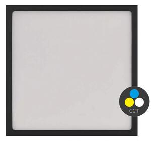 EMOS Černý přisazený LED panel s tenkým rámečkem hranatý 225 x 225mm 21W CCT Premium ZM6343