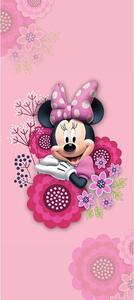 Dětská vliesová fototapeta na zed' Minnie Růžové Květiny, Disney | 90 x 202 cm | DFTDNV 5488