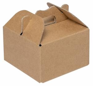 Krabice 100x100x60 mm, na potraviny, výslužky a cukroví, hnědá kraftová