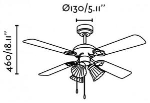 Stropní ventilátor LISBOA 33102, STROPNÍ VENTILÁTOR, HNĚDÁ
