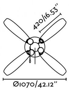 Stropní ventilátor LISBOA 33102, STROPNÍ VENTILÁTOR, HNĚDÁ