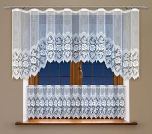 SET 2 KUSY - Dekorační vitrážová žakárová záclona LAVAN bílá 300x100 cm + 300x45 cm (cena za 2 kusy) MyBestHome