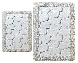 SADA 2x Koupelnová předložka STONE 60/100 cm bílá